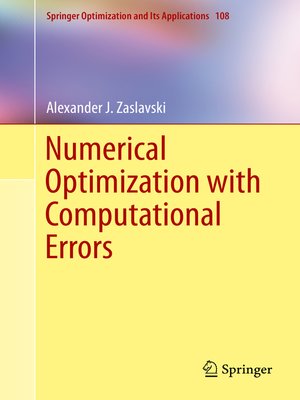 cover image of Numerical Optimization with Computational Errors